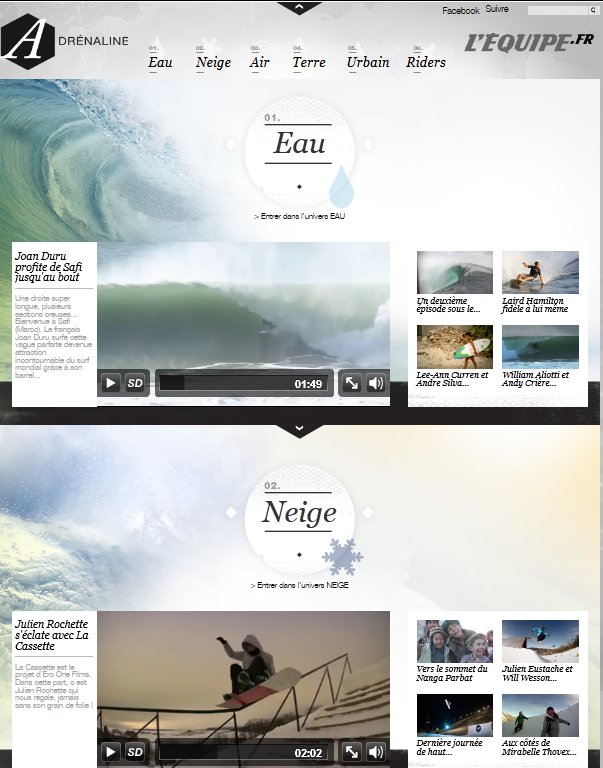 Le groupe L’Équipe lance « Adrénaline » un site dédié aux sports de glisse, aux sports extrêmes et à l’outdoor