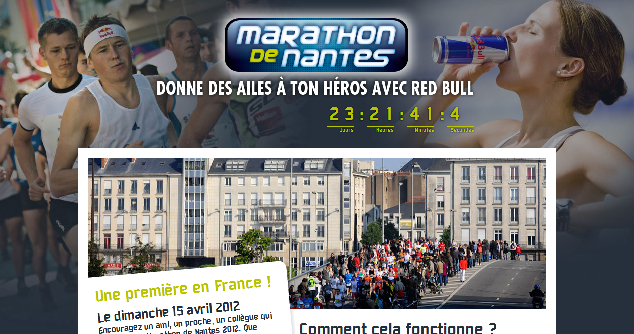 Red Bull s’inspire d’Asics pour donner des ailes au Marathoniens de Nantes.