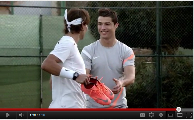 Cristiano Ronaldo défie Rafael Nadal pour la publicité Nike Mercurial Vapor VIII
