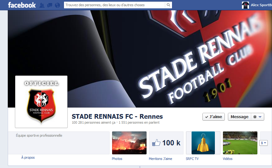 Le Stade Rennais FC dépasse la barre des 100 000 fans sur Facebook