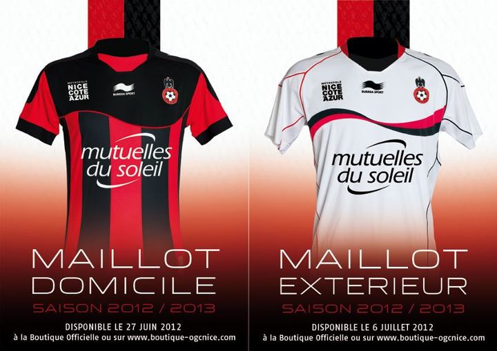 Ligue 1 : Nouveaux maillots 2012-2013 de l’OGC Nice