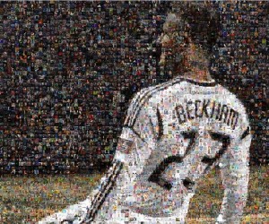 David Beckham représenté par une mosaïque de 15 millions de Fans Facebook adidas Originals