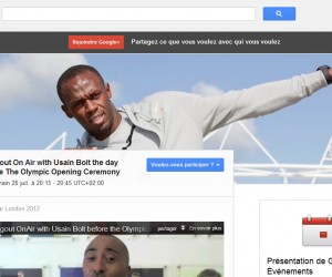 Usain Bolt en conférence vidéo sur Google+ jeudi 26 juillet à 20h15 (Google+ Hangout)