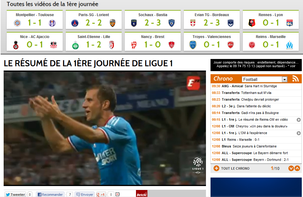 Tous les buts de Ligue 1 à revoir sur L’Equipe.fr, Youtube et Dailymotion à chaque fin de journée