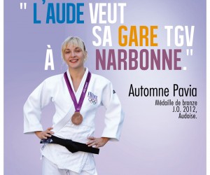 La judokate Automne Pavia milite pour une gare TGV à Narbonne