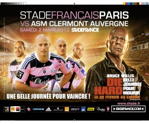 Le nouveau film Die Hard avec Bruce Willis « Partenaire ACTION » du Stade Français Rugby