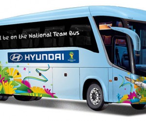 Coupe du Monde 2014 – Affichez votre message de soutien sur les 32 bus des équipes avec Hyundai