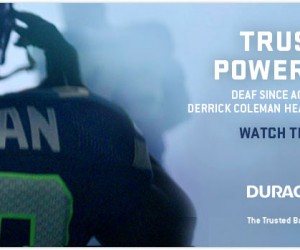 NFL – Duracell met en scène le joueur sourd Derrick Coleman dans une publicité (#TrustYourPower)