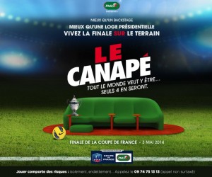 Le Canapé PMU de retour sur la pelouse du Stade de France pour la Finale de la Coupe de France de Football