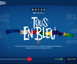 Une banderole de 16 000 kms en soutien à l’Equipe de France de Football – « Tous En Bleu » !