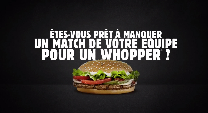burger king whopper coupe du monde 2014 ambush marketing sandwich offert