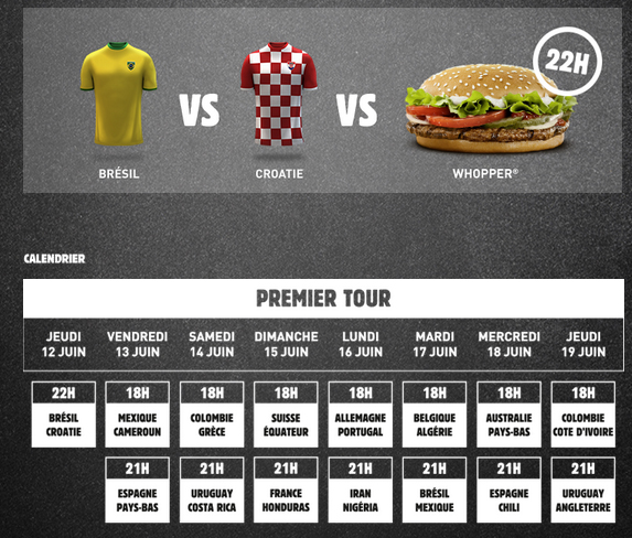 whopper gratuit coupe du monde 2014 burger king football fan maillot