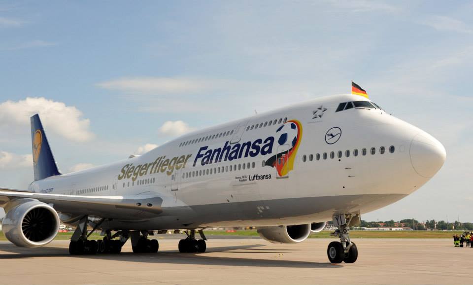 Lufthansa fanhansa boeing 747 allemagne coupe du monde 2014