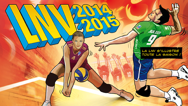 Ligue nationale de volley bande dessinée illustrasport
