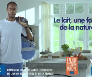 Gaël Monfils dans le nouveau spot publicitaire « Le lait, une force de la nature »