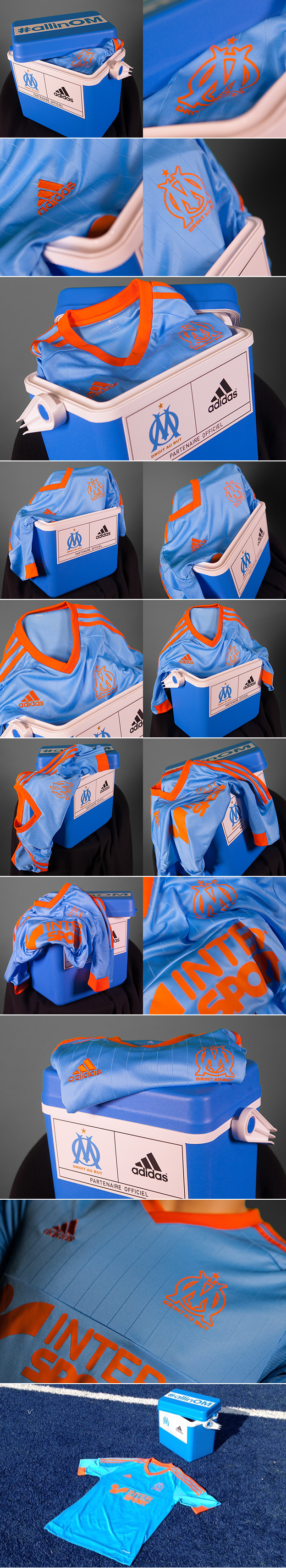 nouveau 4e maillot OM adidas 2015 bleu ciel orange