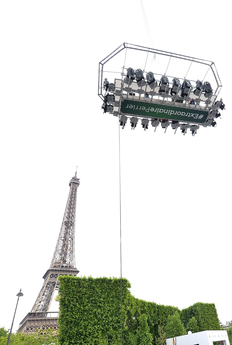 Bar Extraordinaire Perrier Roland Garros 2015 tennis champs de mars nacelle 30 mètres