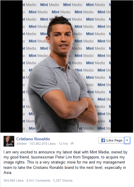 Cristiano Ronaldo veut investir dans le leader des médias