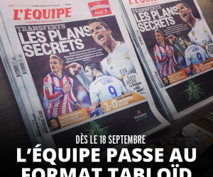 Le journal L’Equipe adopte définitivement le format tabloïd à partir du 18 septembre 2015
