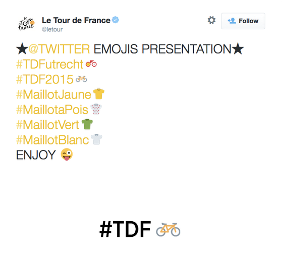 EMOJIS Tour de France 2015 Twitter