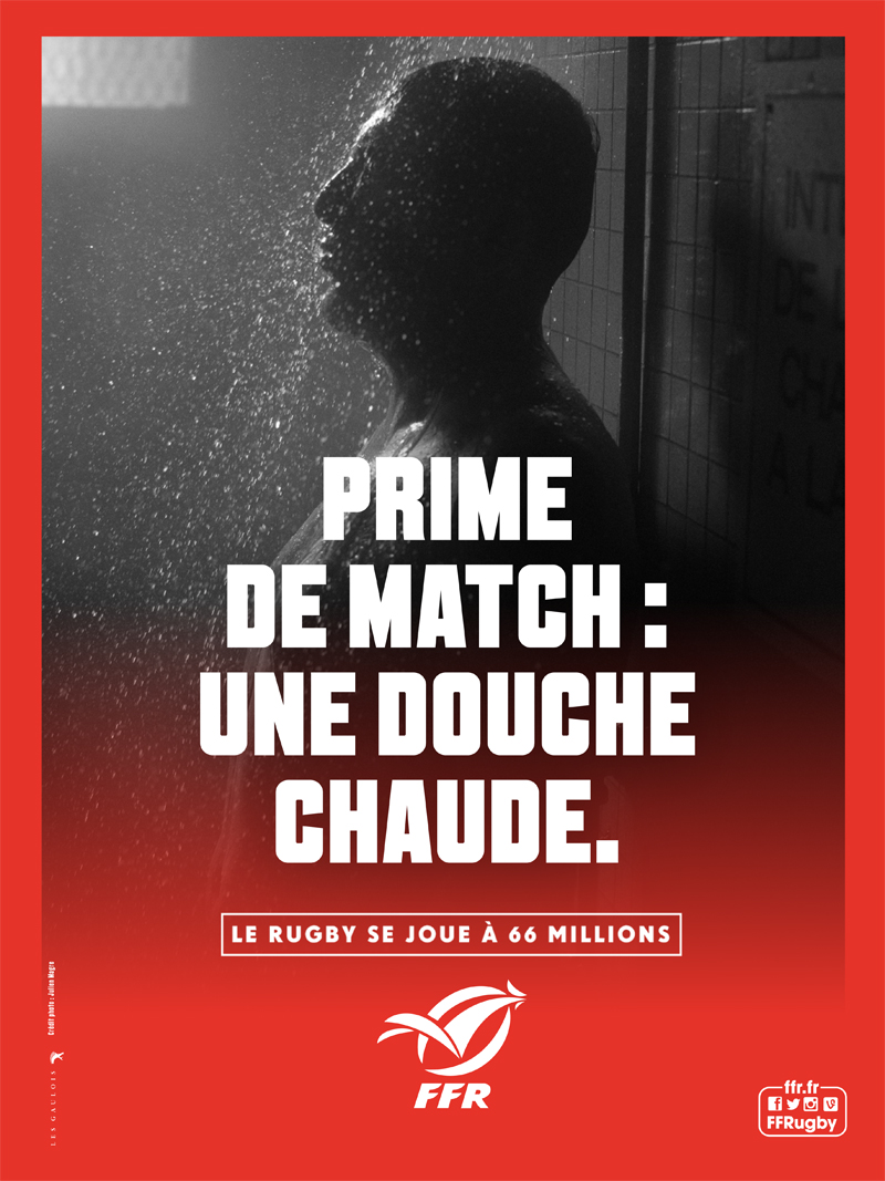 prime de match une douche chaude FFR campagne communication rugby coupe du monde 2015