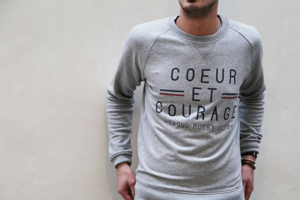 coeur et courage sweat FAGUO rugby club