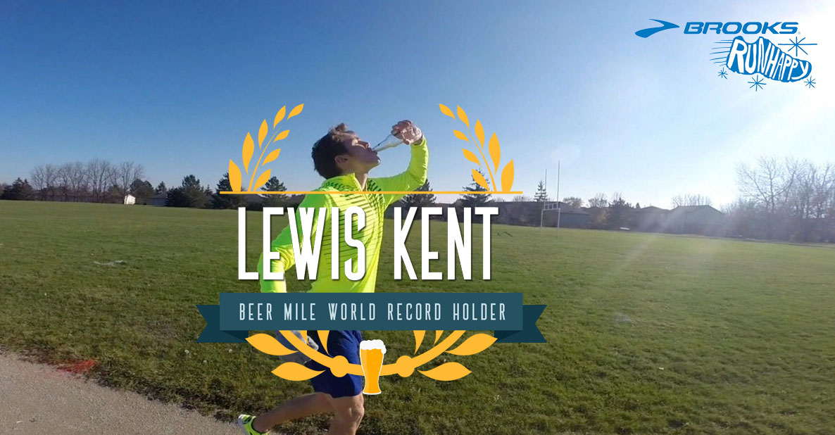 beer mile world record Lewis Kent Brooks