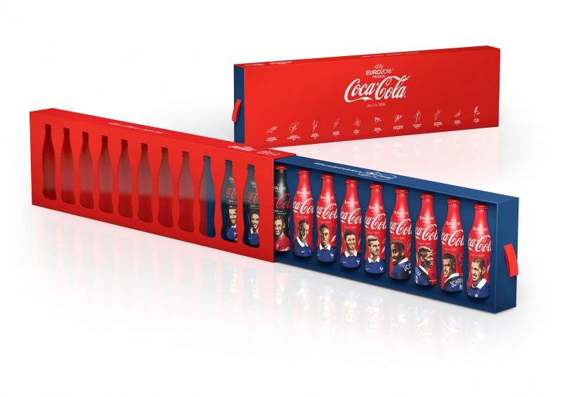 coffret collector bouteilles Coca-Cola Equipe de France football EURO 2016