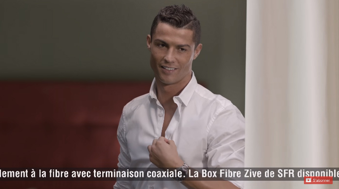 Cristiano Ronaldo SFR publicité Box Fibre Zive expérience 4K