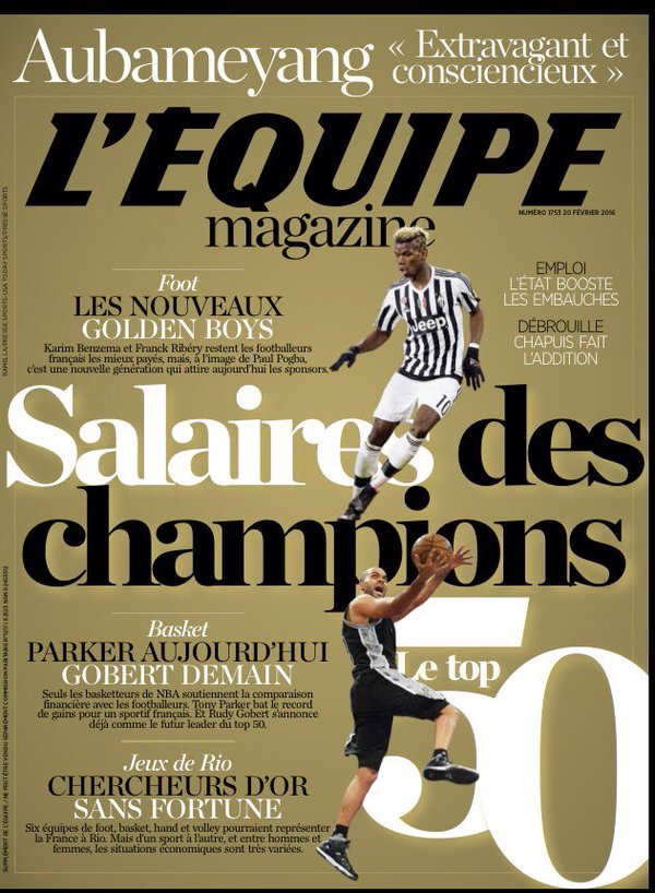 top 50 salaires sportifs français 2015 L'Equipe Magazine