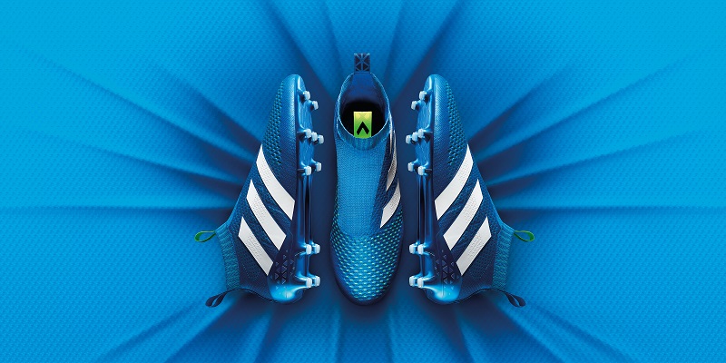 Pogba chaussures bleues adidas ACE 16+ PURECONTROL football 2016