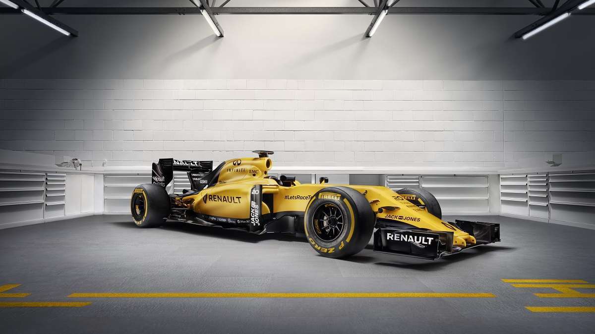 Renault Formule 1 2016 R.S.16 jaune or et noir