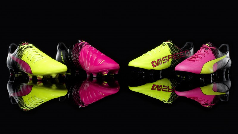 PUMA football boots evoPOWER and evoSPEED rose jaune UEFA EURO 2016