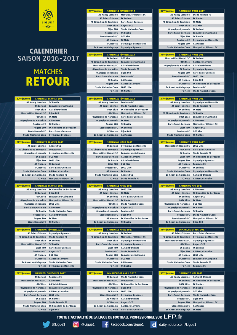 Ligue 1 Voici Le Calendrier Des Matchs Et Le Ballon Officiel Adidas De La Saison 2016 2017 Sportbuzzbusiness Fr