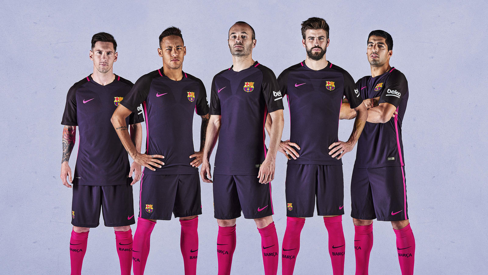 nouveau maillot fc barcelone violet nike football 2017