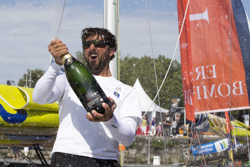 Yoann Richomme (Skipper Macif 2014) 1er au general de la Solitaire Bompard Le Figaro - La Rochelle le 07/07/2016