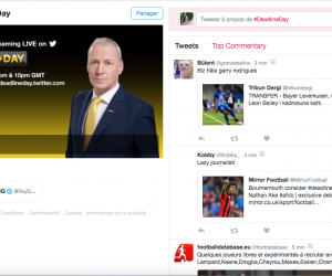 Sky Sports s’associe à Twitter pour la fin mercato avec deadlineday.twitter.com
