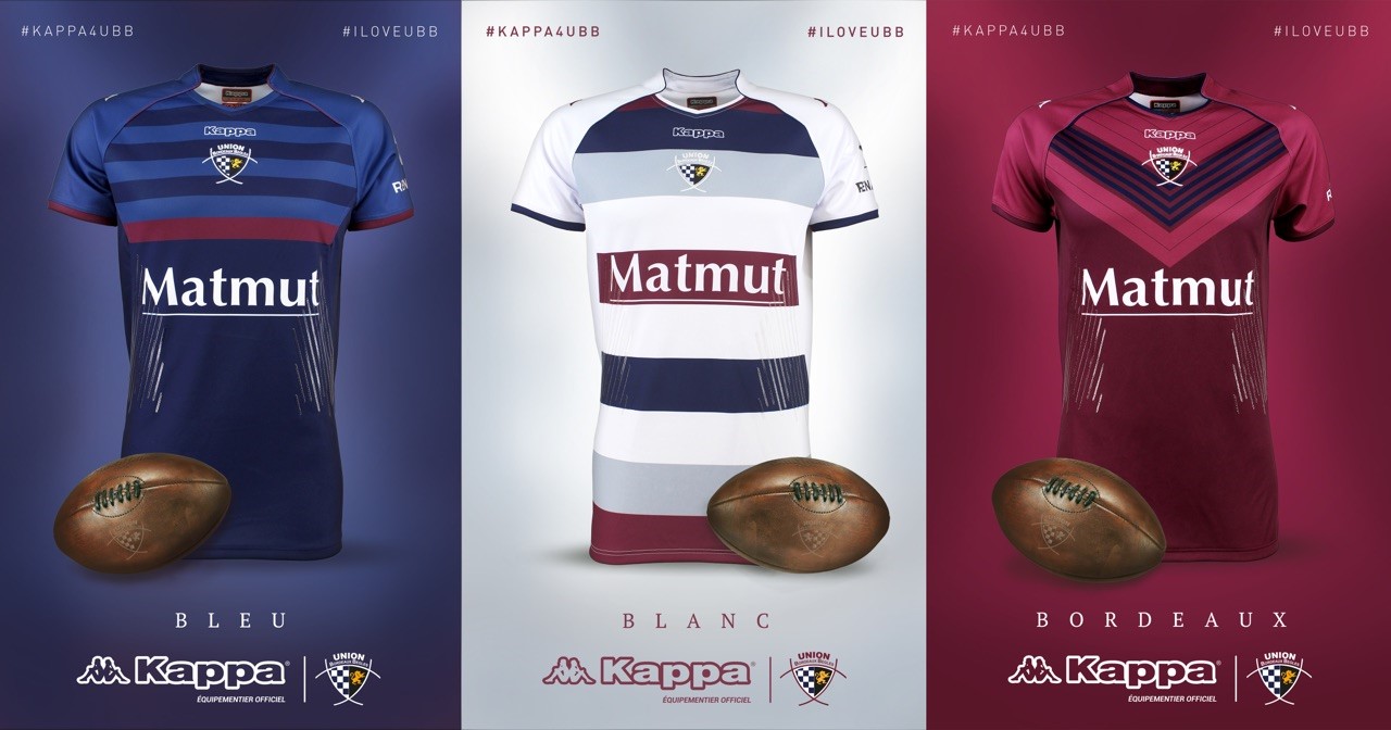 UBB Rugby Union Bordeaux Begles Maillot Kappa Enfant Rugby TOP 14 XV de France 