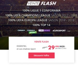 [Vente flash 18/20 août 2017] Canal + ESSENTIEL et les Chaînes Sport à 29,90€/mois pendant 2 ans au lieu de 49,90€/mois