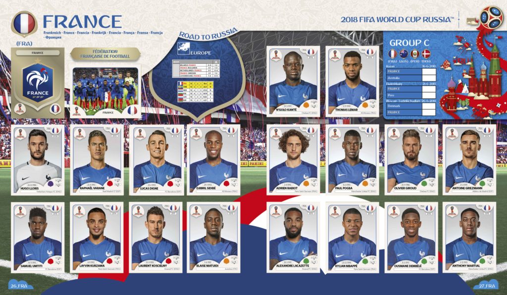 Carte à collectionner Panini Carte à collectionner Album équipes de France  de Football