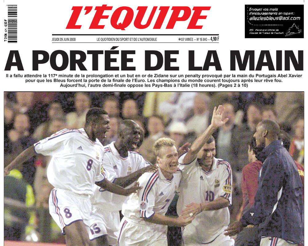 une L'Equipe 29 juin 2000