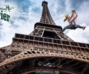 Perrier relance sa Tyrolienne au départ de la Tour Eiffel pour Roland-Garros 2019