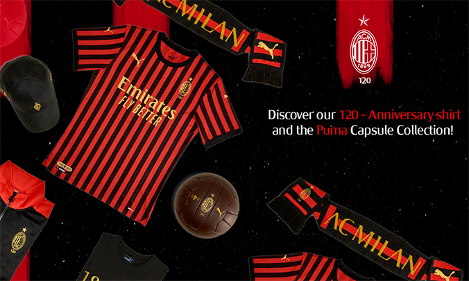 AC Milan football 120 ans anniversaire Shirt à Manches Courtes Top T-shirt pour homme 