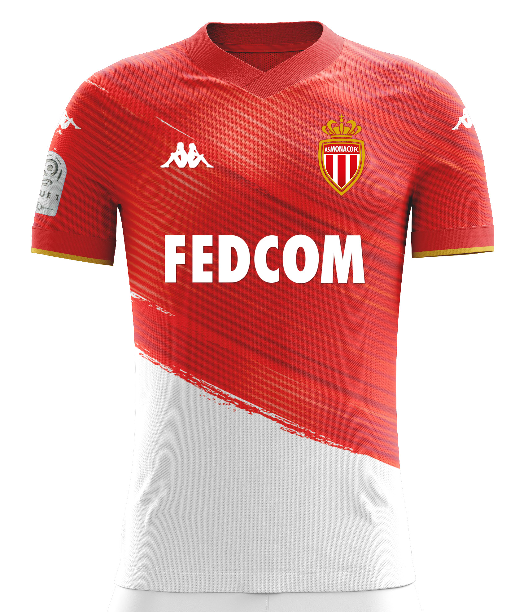 Kappa Kids AS Monaco 22/23 Training top - Red/Grey - Boys Replica | Pro:Direct Soccer