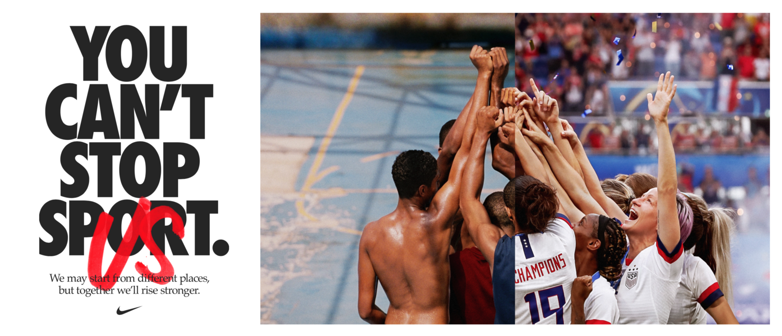 Nike dévoile sa nouvelle publicité "You can't stop us" réalisée avec un mix d'images de ses ambassadeurs - SportBuzzBusiness.fr