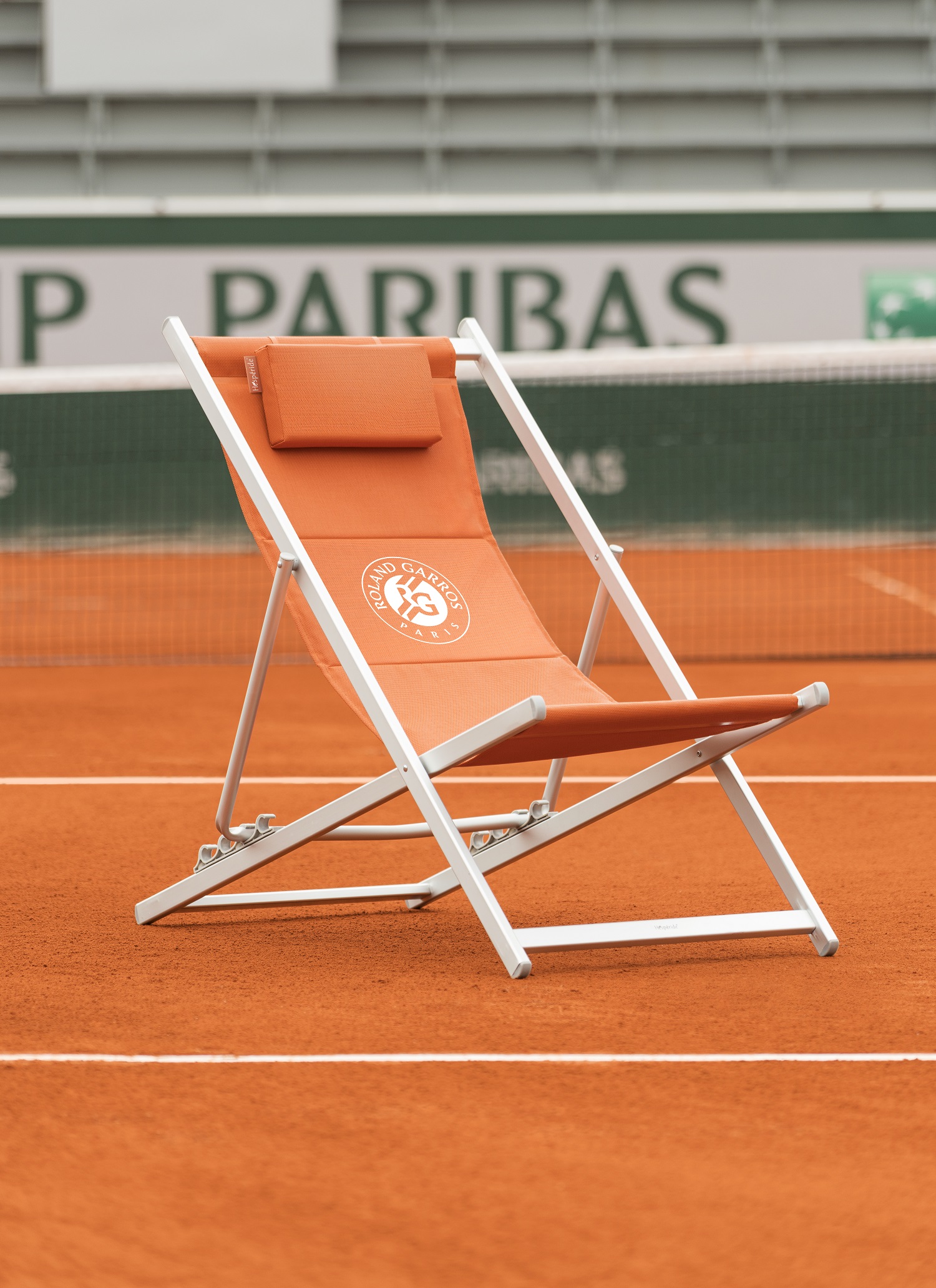 Chilienne Pliante Roland Garros "Porte D'Auteuil" - Couleur Terre Battue, Dossier Inclinable 4 Positions, Dimensions 60.5x109x99 Cm