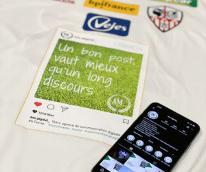 Un Post Instagram sponsor maillot de l’AC Ajaccio pour son match de Ligue 2 contre Châteauroux