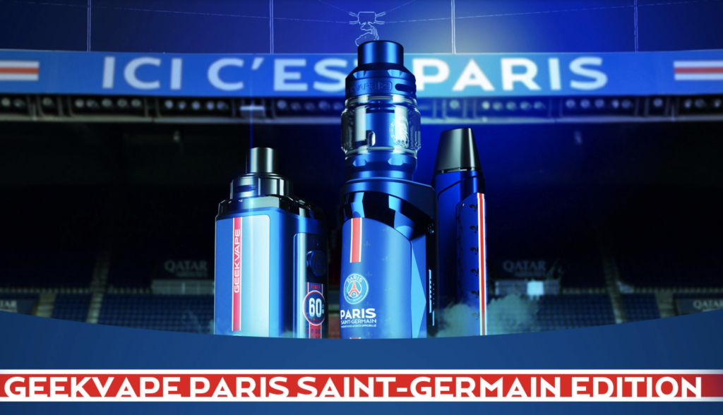 WTF : Geekvape dévoile ses cigarettes électroniques aux couleurs du PSG