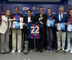 Bimbo nouveau sponsor de l’équipe féminine du FC Barcelone visible sur la manche du maillot