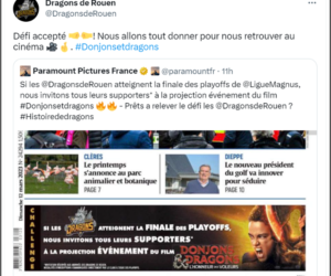 Activation – Quand le nouveau film « Donjons et Dragons » (Paramount Pictures France) met au défi l’équipe de hockey des Dragons de Rouen